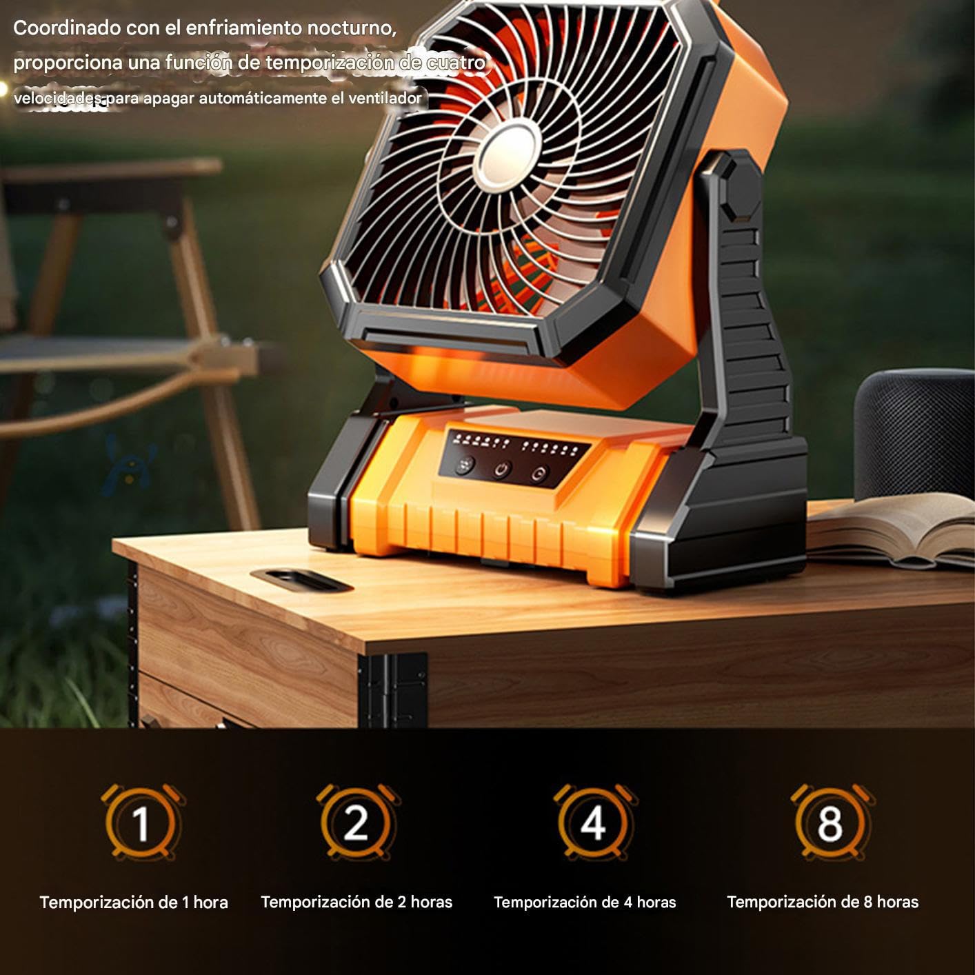 Ventiladores Camping Para Tiendas 5400 mAh Soplador De Aire 4 Modos, | Ventilador De Camping Personal Compacto Linterna, exteriores, interiores, tienda, playa, viaje, deportes,