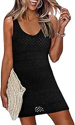 Saída de praia feminina de crochê com decote em V 2025