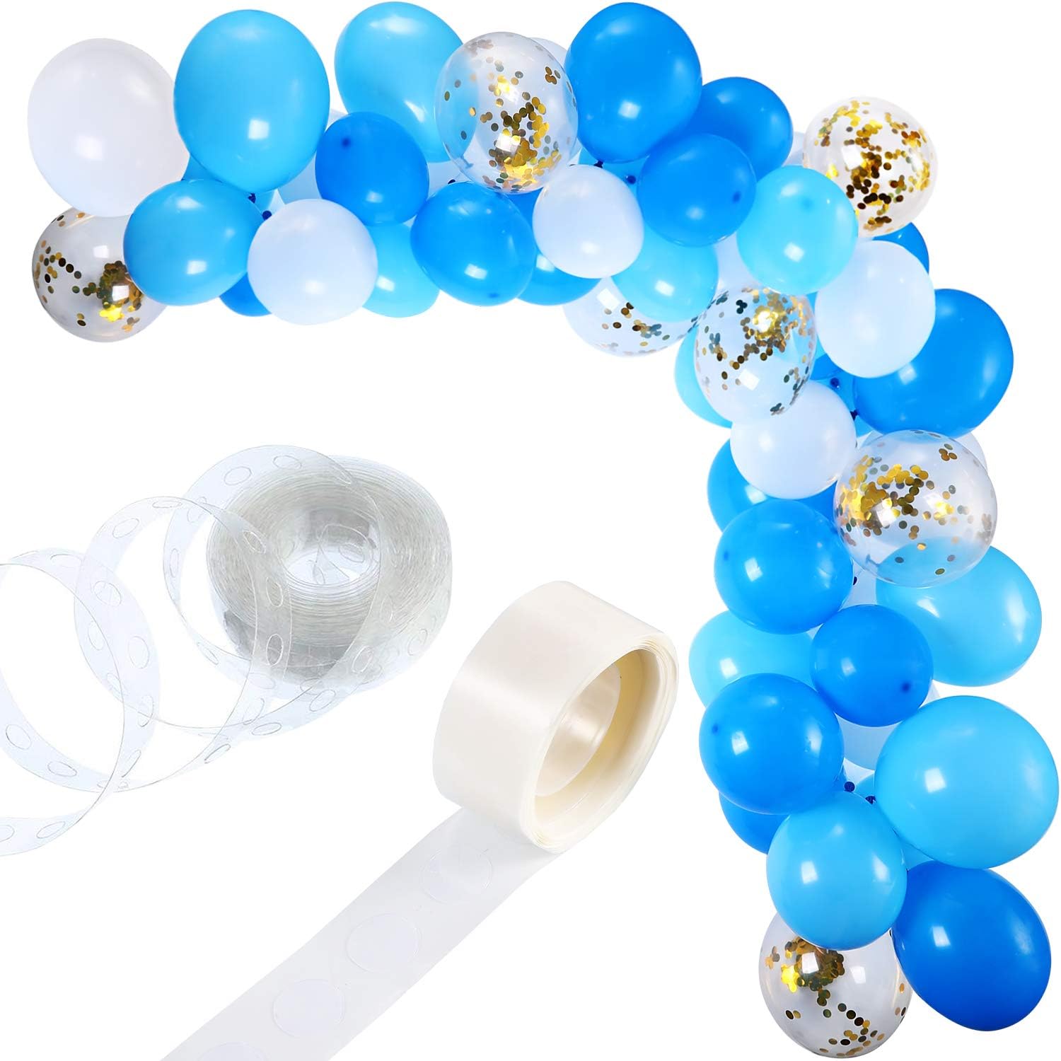 112 Pieces White Blue Balloon Garland Kit Balloon Arch Garland for Wedding Birthday Party Baby Shower Decorations