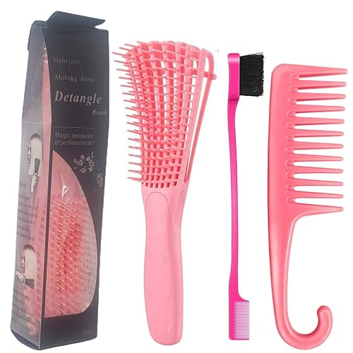 Miniatura 1 de Cepillo desenredante para cabello rizado afro texturizado 3a a 4c, cabello rizado, cepillo desenredante húmedo o seco para cabello + peine