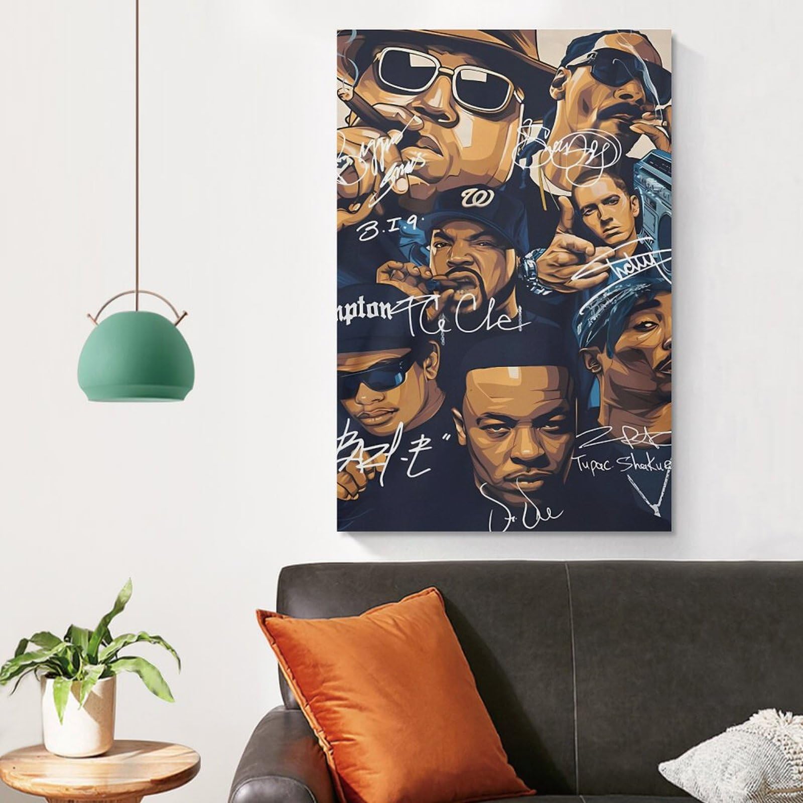 Poster artistico su tela, motivo: cantante rap, hip hop, tutte le stelle, decorazione da parete, poster decorativo moderno, 60 x 90 cm