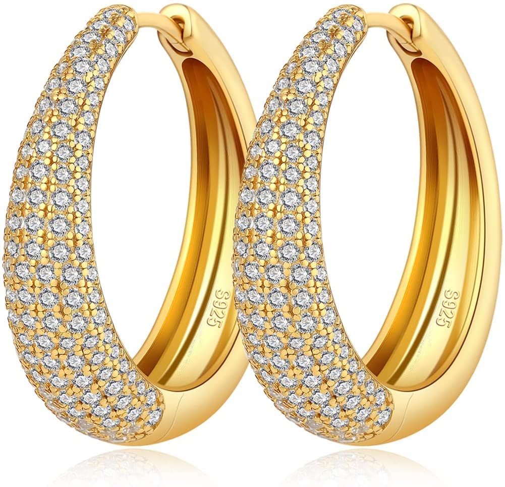 Hoop Earrings for Women 925 Sterling Silver Huggie Hinged Earrings Hoops Jewellery Gifts