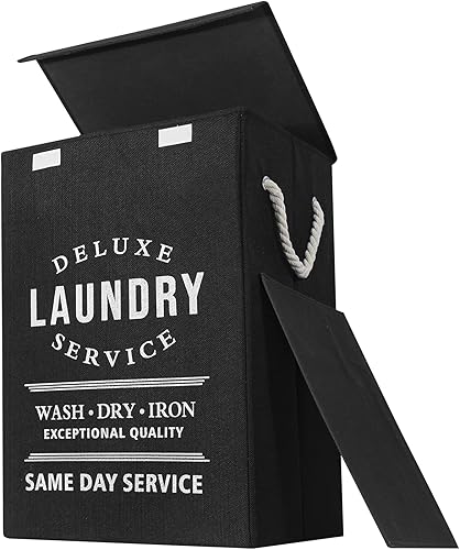 U Trip Cesta de lavandería con tapa, cestas grandes de lavandería de lujo de 85 litros, cesta plegable para la ropa sucia, cesta de almacenamiento
