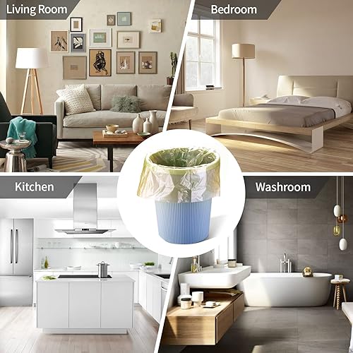 Miniatura 6 de 3 rollos de bolsas de basura pequeñas  60 unidades duraderas de 4 galones pequeñas bolsas de basura para el hogar, oficina, cocina, baño,