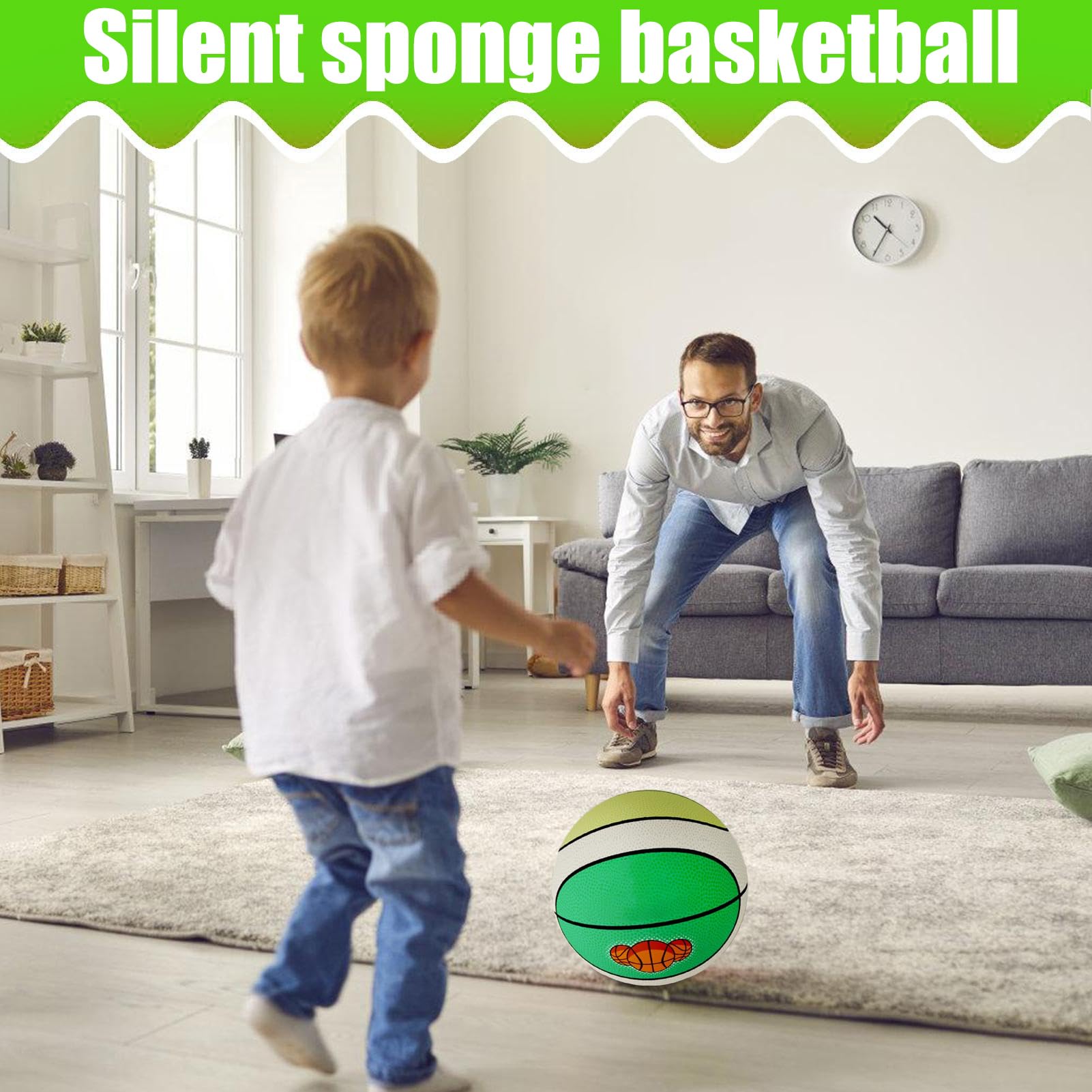 Générique Pallacanestro Silenzioso | Pallone Silenzioso per Interni - Pallina in Schiuma Giocattolo 3-12 Anni Assorbimento degli Urti per Giochi Collettivi Casa Scuola Camera Pavimento Pavimento