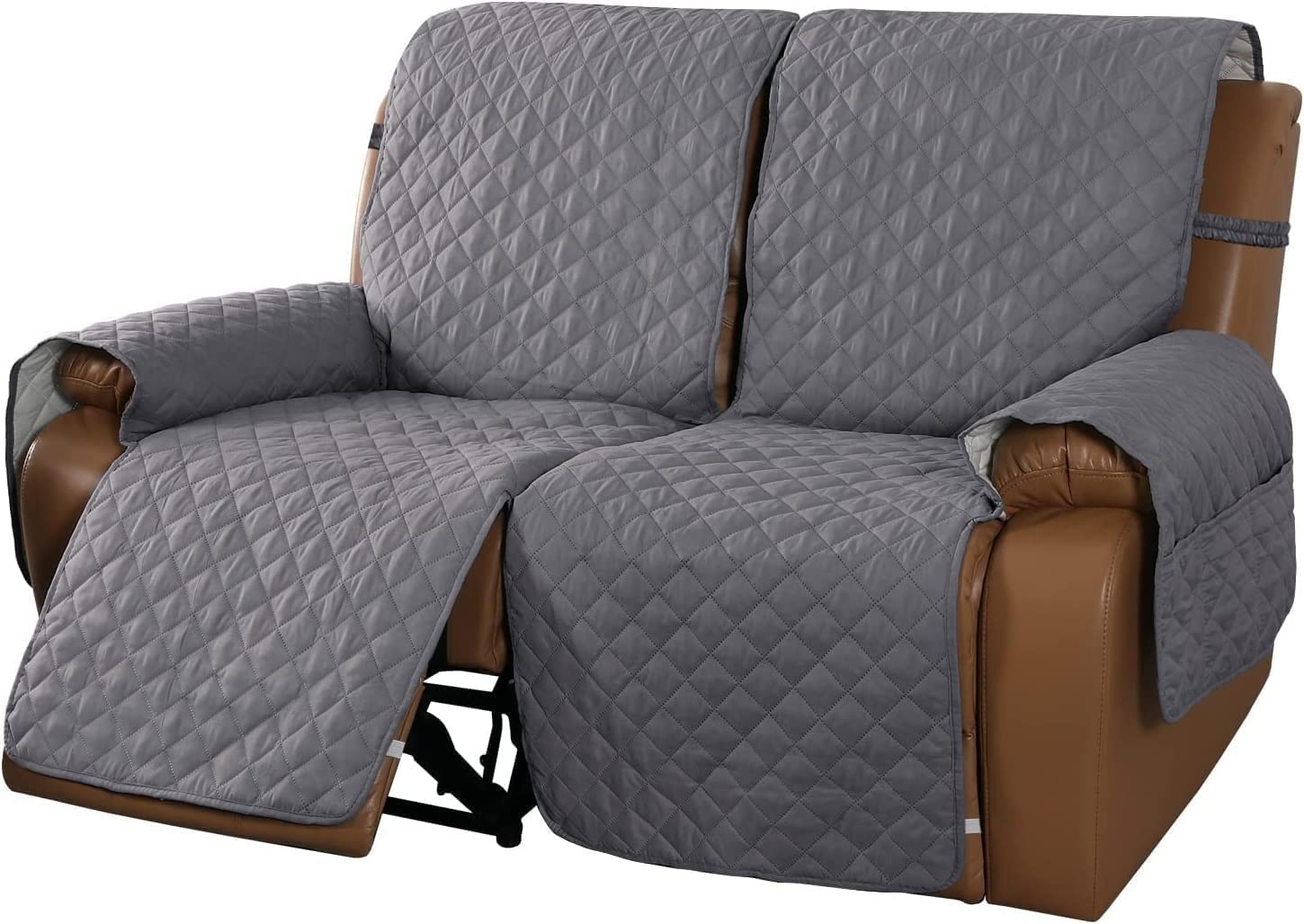 Housse de canapé inclinable 2 places lavable avec accoudoirs déco