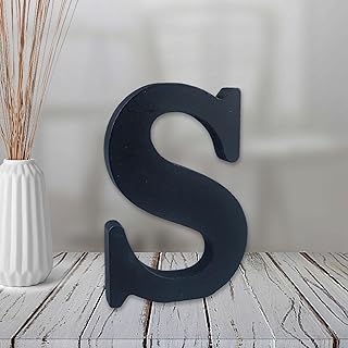 AOCEAN 4 inch Black Wood Letters Unfinished Wood Letters for Halloween Decorative Standing Letters Slices Sign Board Decoration for Craft Home Party Projects (S)
