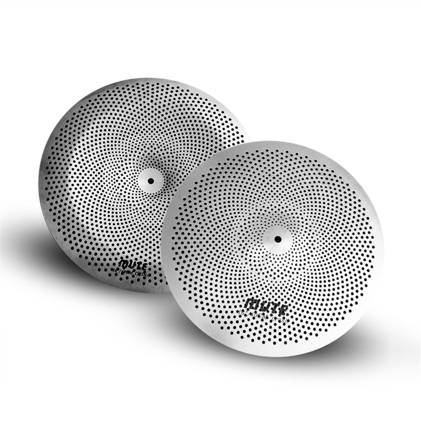 Jeu De Cymbales Argentées À Faible Volume 16 Pouces Crash Cymbal + 16 Pouces China Cymbal for Drum Set Accessoires pour Instruments à Percussion