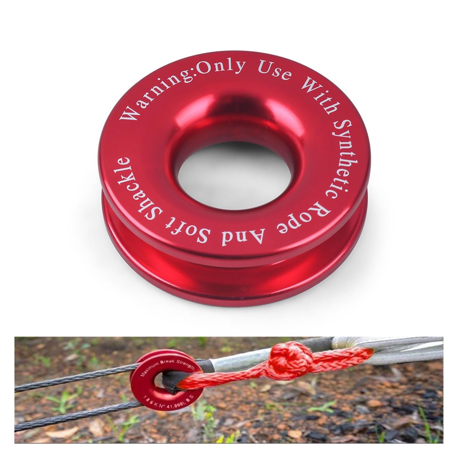 Grillo Sintetico E Anello Recupero 41000LBS - Per Verricello E Recupero Veicoli - Foto 2