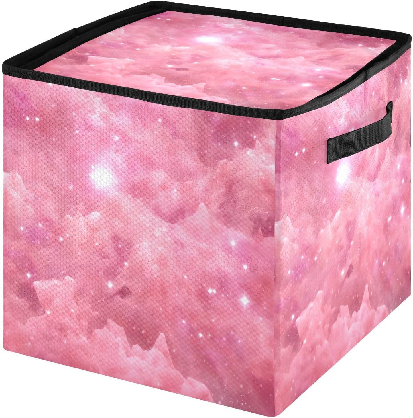 Galaxy Pink 13 Inch Christmas Ornament Storage Box with Lid - Holiday Decor Storage Containers, Stores 64 Ornaments, 3 Inch Cube Compartments