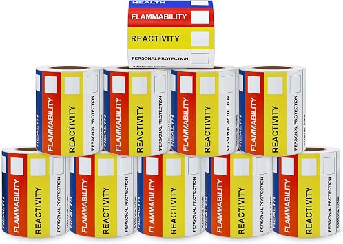 4 6 Inch SDS MSDS Safety Stickers for Chemical Identifying and Marking,Durable, HMIS & Hazard Compliant- 100 Stickers Per Roll 10 Rolls