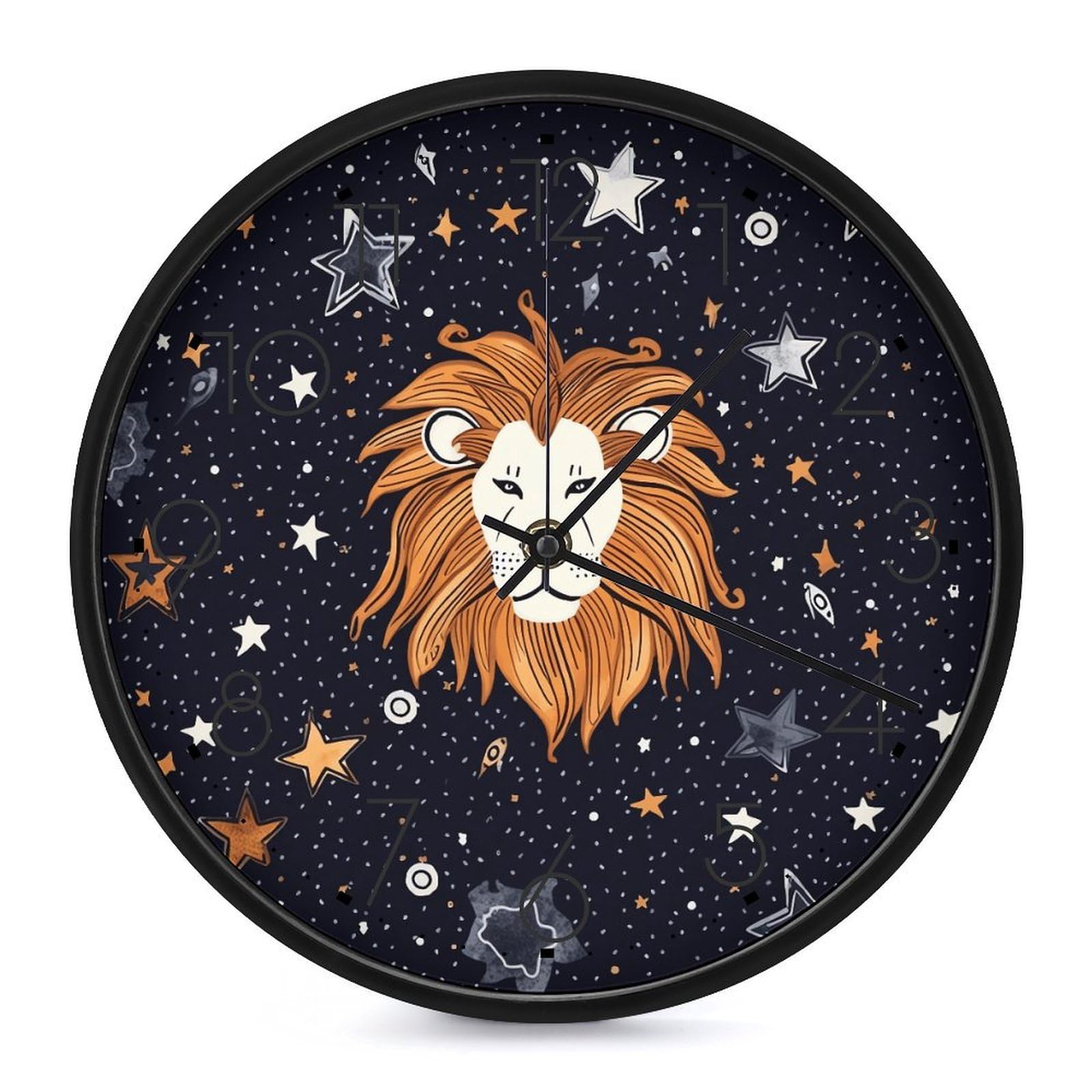Horloge murale etoiles et lion pour decorer la chambre d'enfant avec style