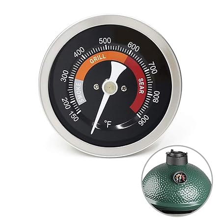 WEMEIKIT Accurate Thermometer Replacement for All Big Green Egg Charcoal Grills, HD 3.3