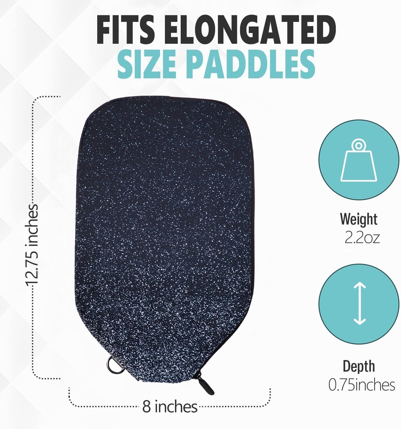 Palms-O-Aces Pickleball Paddle Cover | Canvas Padded Pickleball Paddles Sleeve with Zipper | Lightweight Protective Paddle Case for Standard Paddles | Paddle Cover Accessory image 2