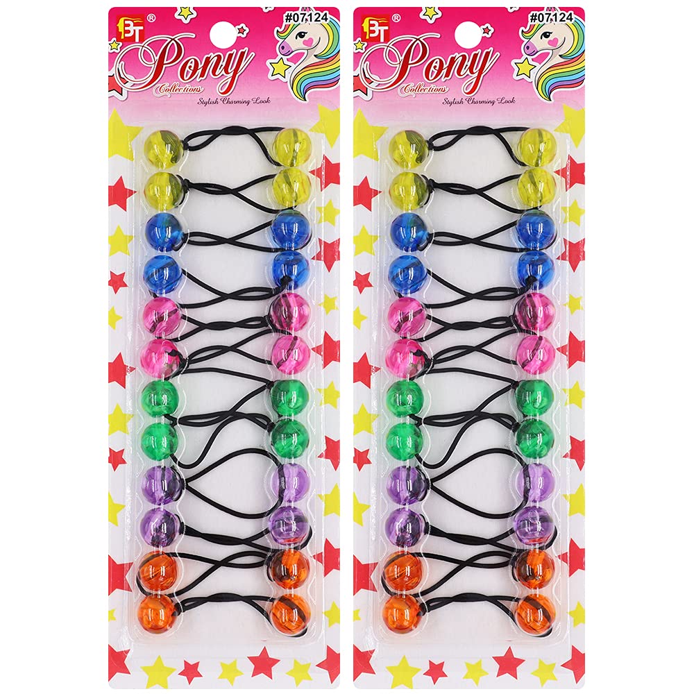 24 Pcs 16mm Hair Ties Hair Accessories for Girls Hair Ties with Balls Bubble