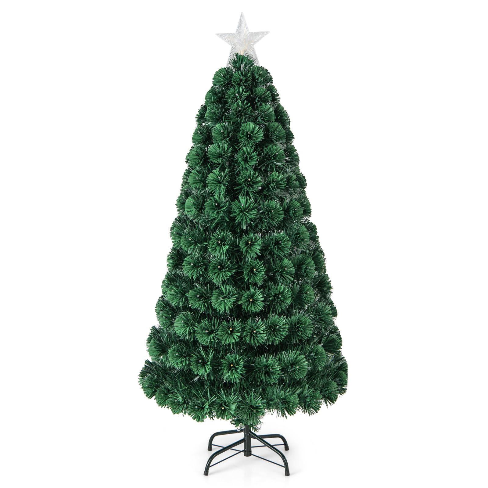 LIFEZEAL Sapin de Noël avec LED, Arbrea de Noël en PVC avec 170 lumières LED, Sapin Artificiel Enneigé avec 8 Eeffets Lumineux, Sapin Artificiel avec Support Métallique, Vert (150cm)