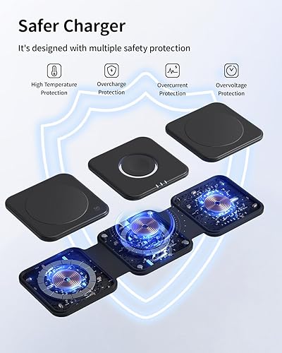 Miniatura 4 de Cargador inalámbrico 3 en 1 almohadilla de carga magnética GEEKERA para iPhone 15141312 Pro MaxPlusMini, Apple Watch Ultra 2Series 9876543, AirPods