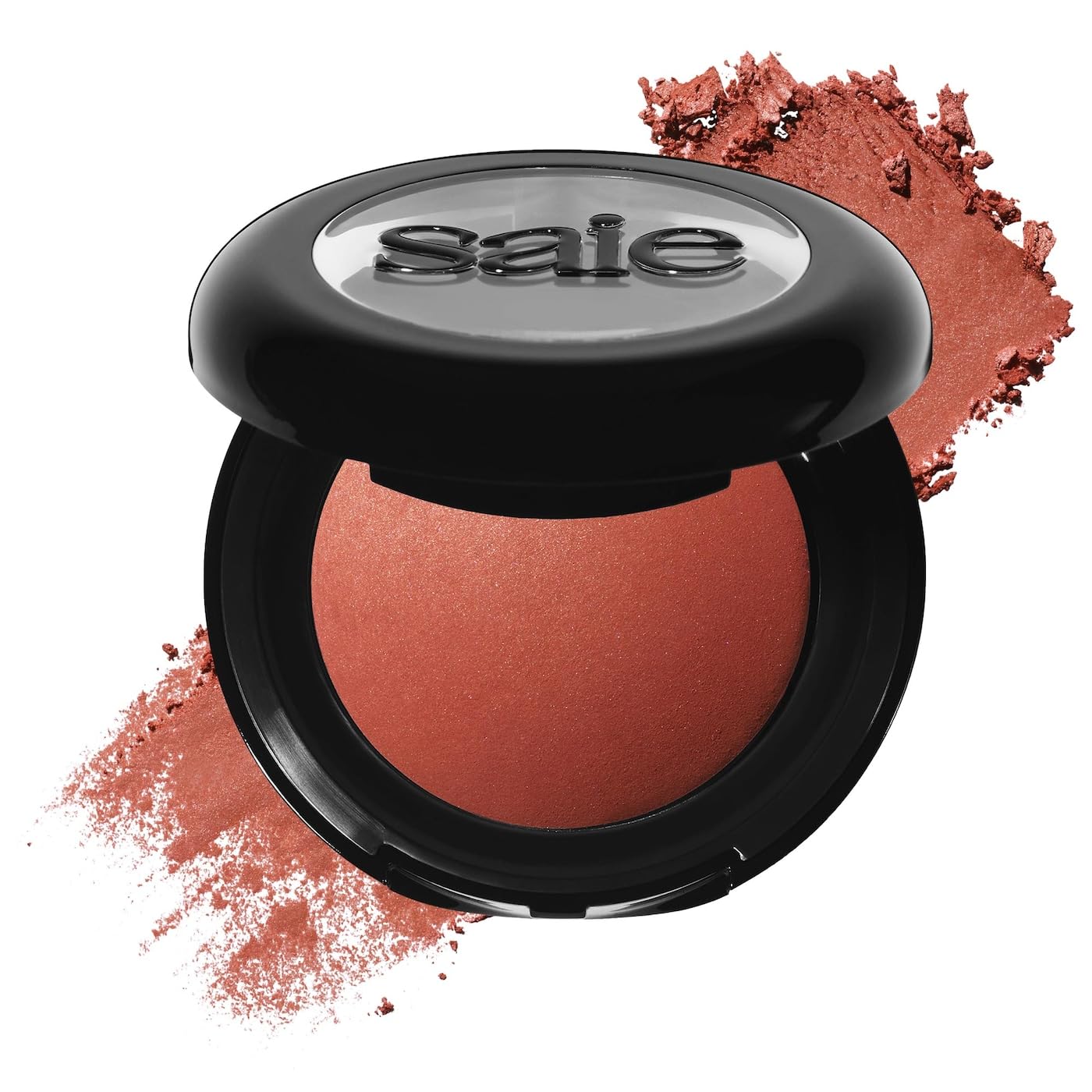 Saie SuperSuede Baked Blush - Talc-Free Powder Blush for Cheeks Infused with Hyaluronic Acid, Glycerin + Squalane - Hydrating Face Makeup for a