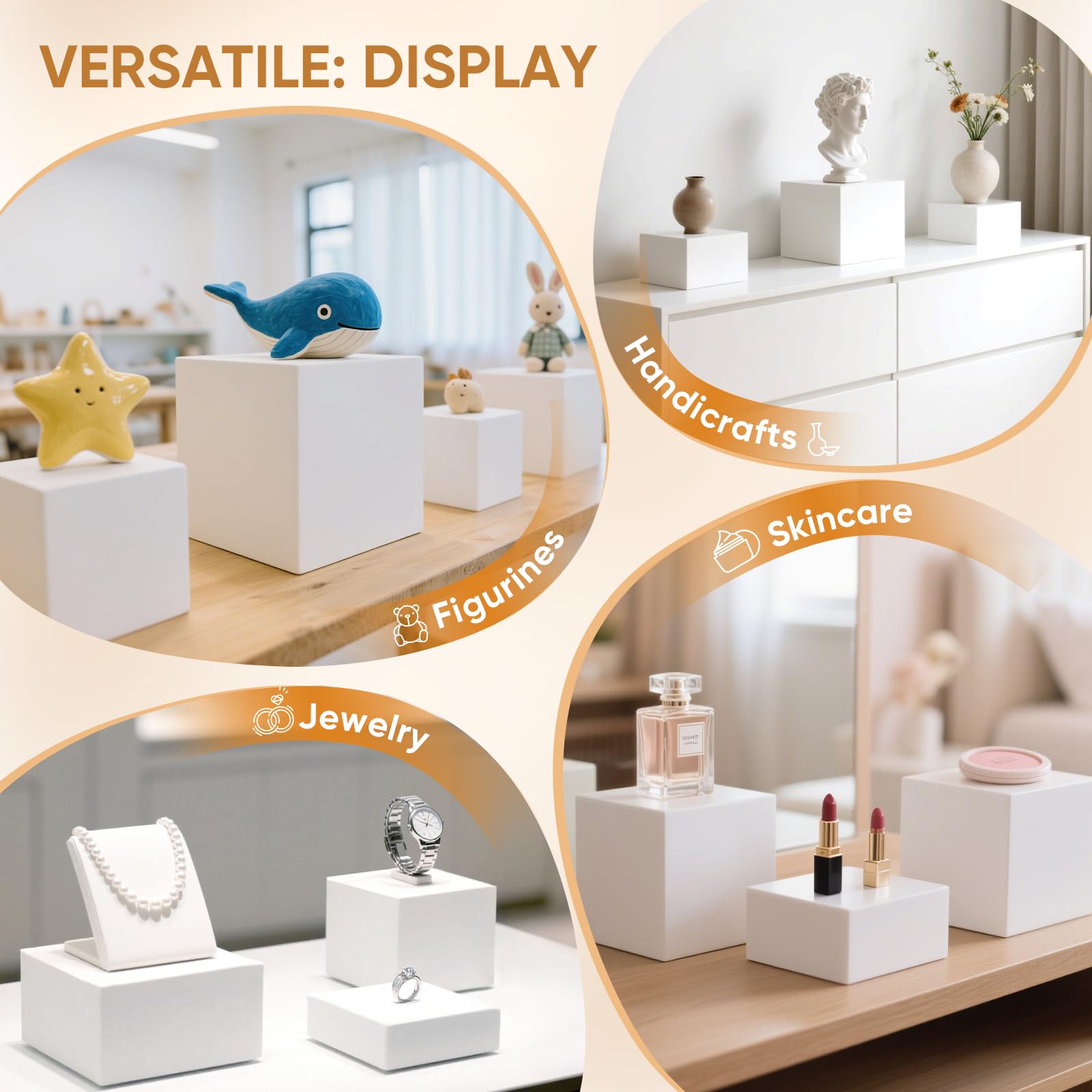 Lot de 6 Présentoir Aperitif Buffet, Support Buffet en Acrylique à Gâteaux, Présentoirs pour Aliments, Desserts, Bijoux, Figurines, pour Table de Fête, Décoration