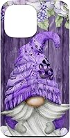 Vista 24 de Cute Purple Aesthetic Anemones Flower Pattern Lavender Gnome Case for iPhone 17