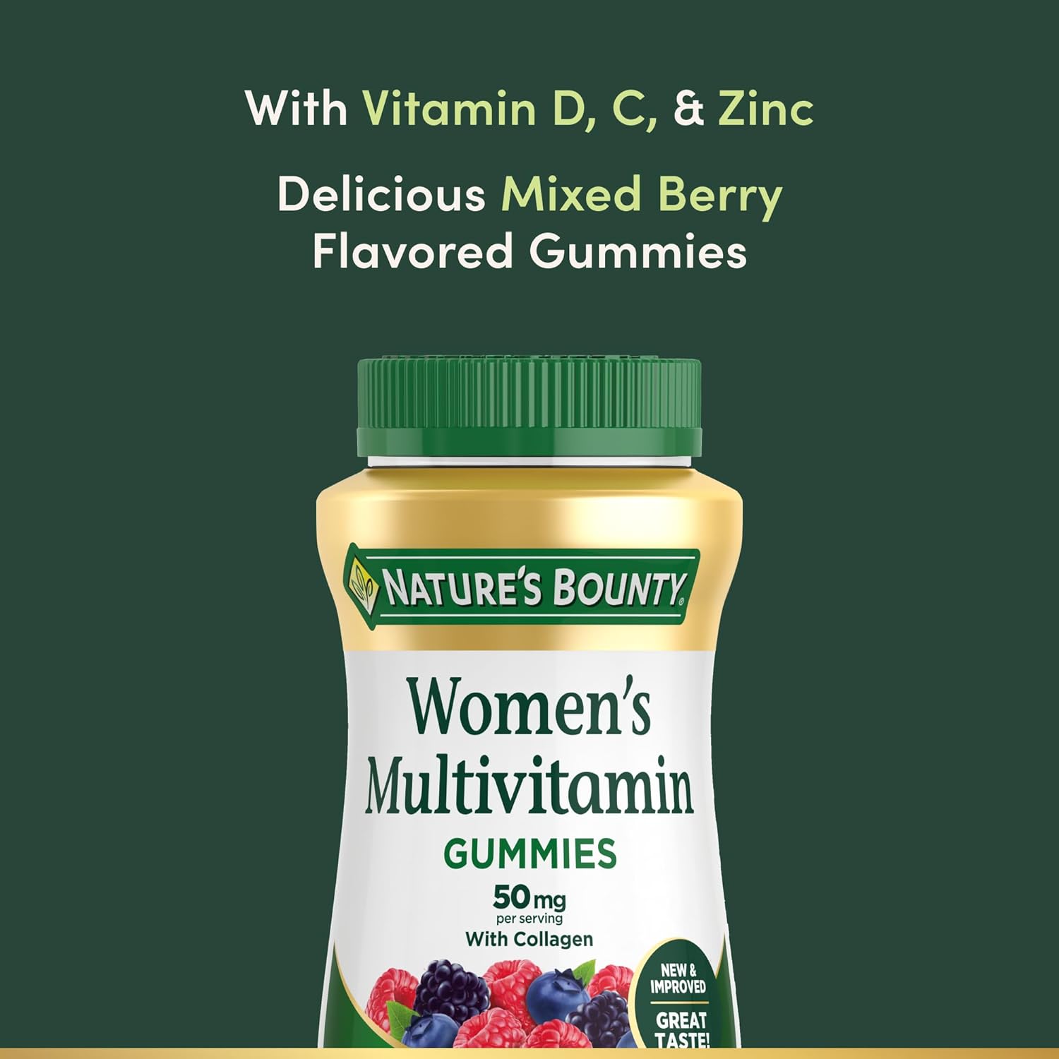 Nature's Bounty Women Multivitamin Gummies, Vitamin Supplements for Adults, General Health, Supports Immune and Bone Health, Mixed Berry and Raspberry Flavored, 90 Gummies - Image 4