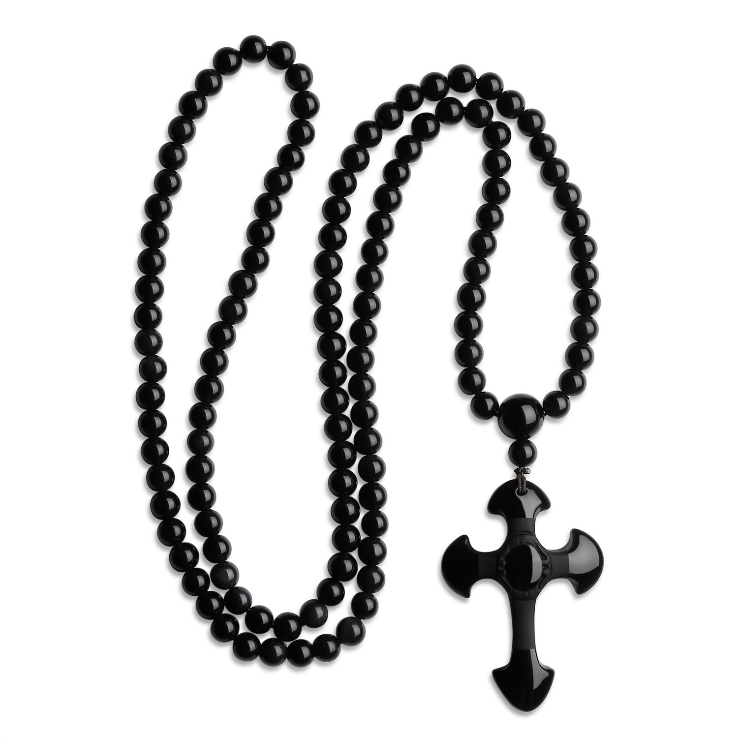 COAI 108 Obsidian Mala Rosenkranz Gebetskette