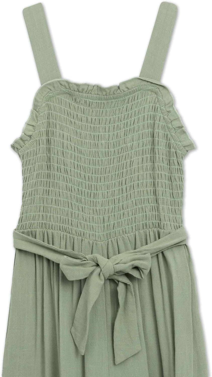 Speechless Girls' Sleeveless Smocked Back Wide Leg Jumpsuit