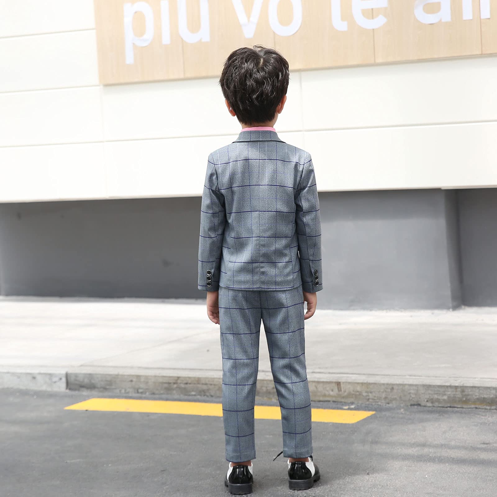 Trajes de Comunion Niño Traje Infantil Tradicional Español a Rayas a Cuadros, Apto para Bautizo y Comunión, Traje Infantil de 5 Piezas