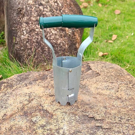 esowemsn 1PC Bulb Planter Metal Garden Bulb Planting Tool Handled Bulb Planter for Digging and Refilling Hole Consistent Planting Flowers