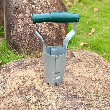 esowemsn 1PC Bulb Planter Metal Garden Bulb Planting Tool Handled Bulb Planter for Digging and Refilling Hole Consistent Planting Flowers