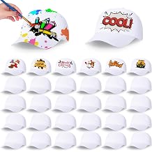 Jiuguva 90 Pcs White Kids DIY Hats DIY Baseball Caps for Kids Blank White Hats with Adjustable Back Strap Painting Baseball Sports Bulk for Birthday, Hiking, Outdoor Activities