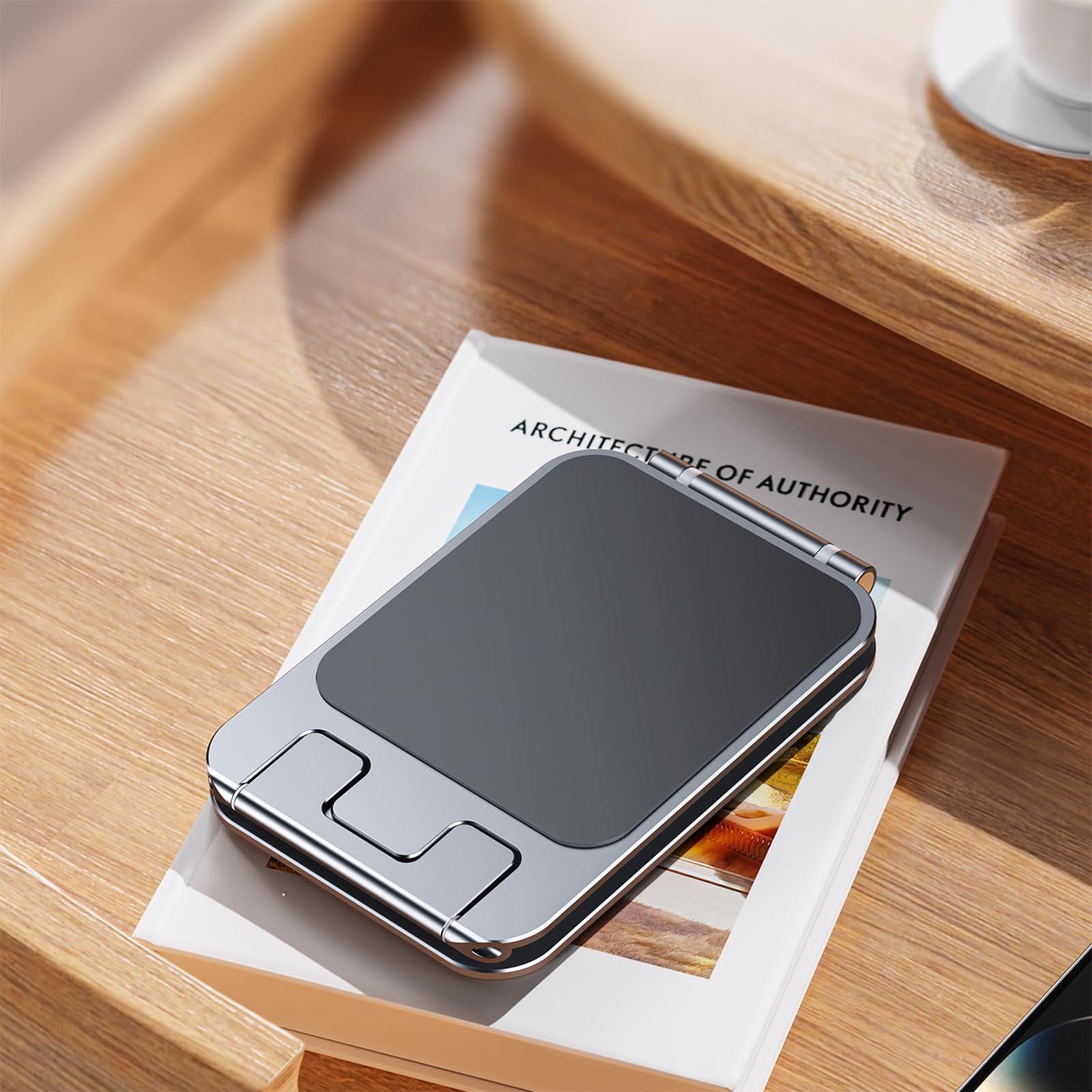 Soporte de teléfono celular de escritorio, soporte plegable de aleación de aluminio para escritorio, soporte portátil ajustable compatible con todos los teléfonos inteligentes y tabletas de 4