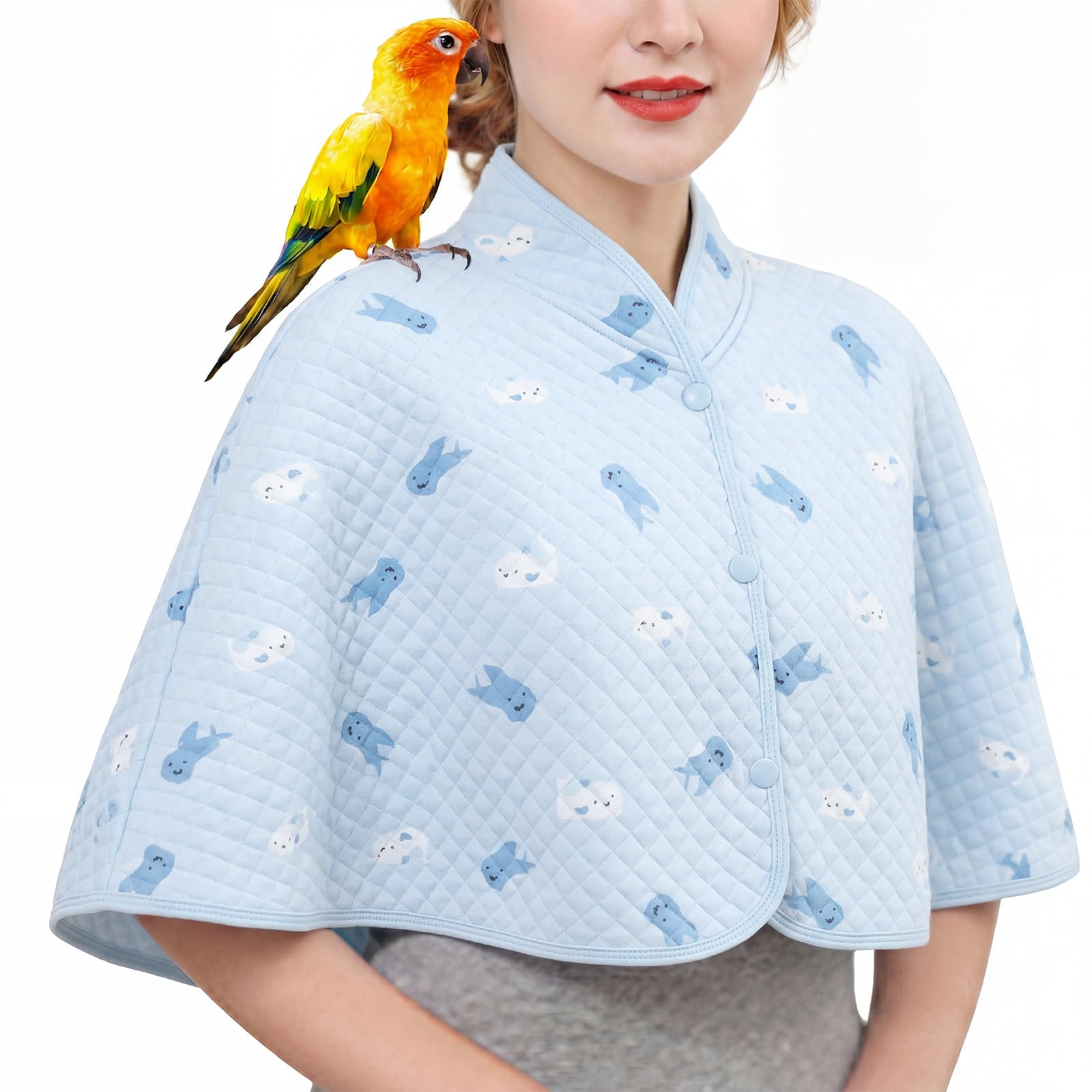 QBLEEV Parrot Anti-Scratch Shoulder Protector, Bird Diaper Poop Cover Pad