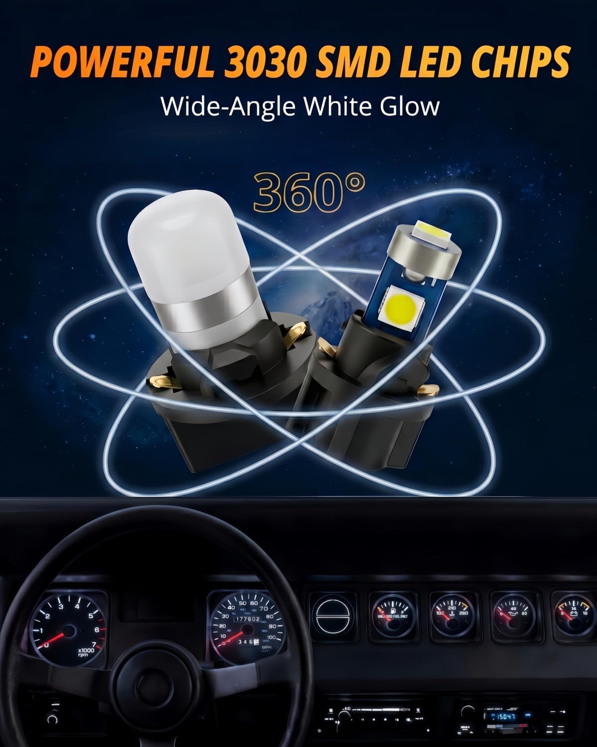 WLJH Bright White Instrument Panel Gauge Cluster Speedometer Tachometer Indicator Bulb Full Led Light Kits Package Replacement For Jeep Wrangler 1992-1995 image 5