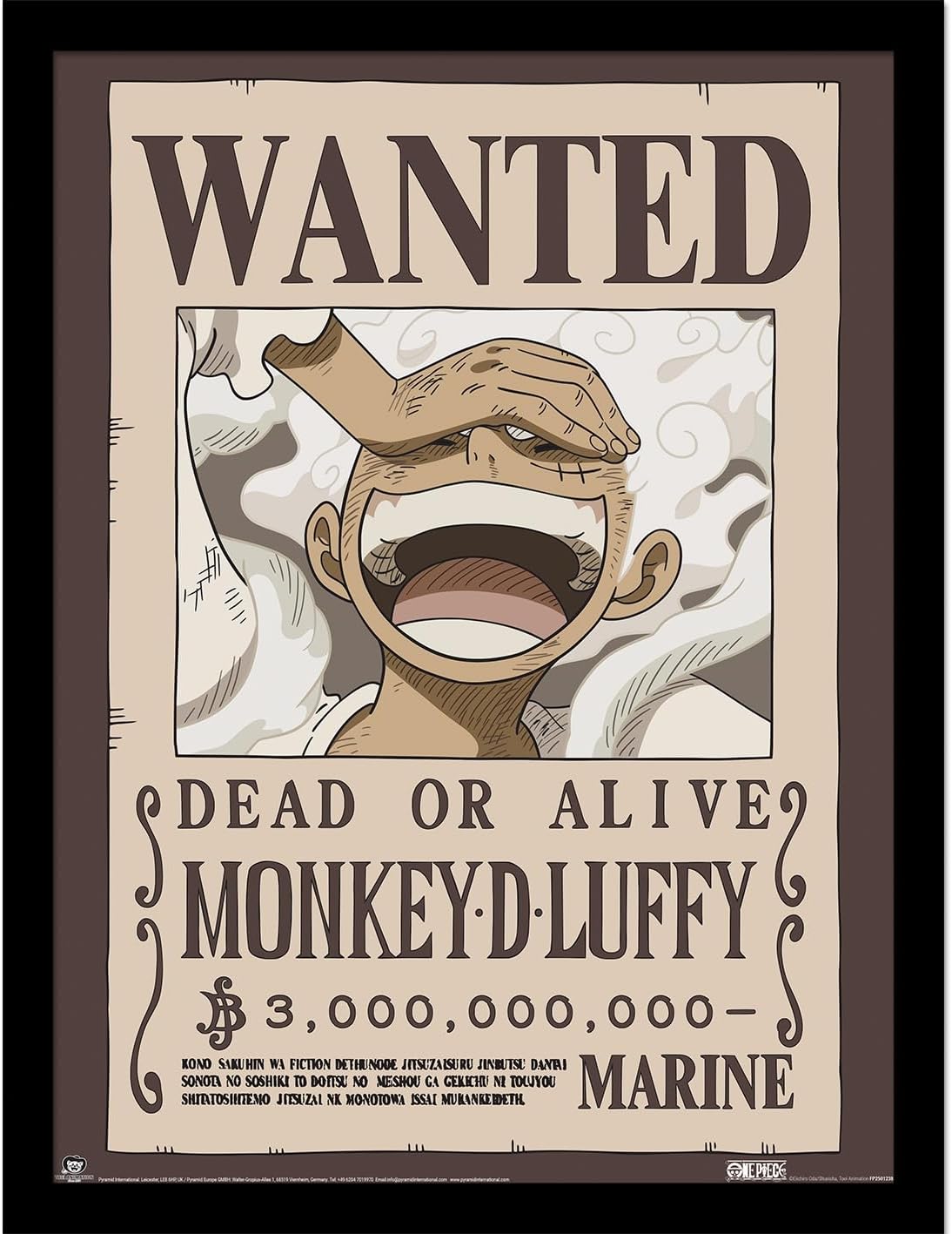 Pyramid International One Piece Wanted Luffy Collector Print, Premium Collector Print 40x30cm, Officially Licensed, Ideal for Bedroom, Gaming Room or Office D cor