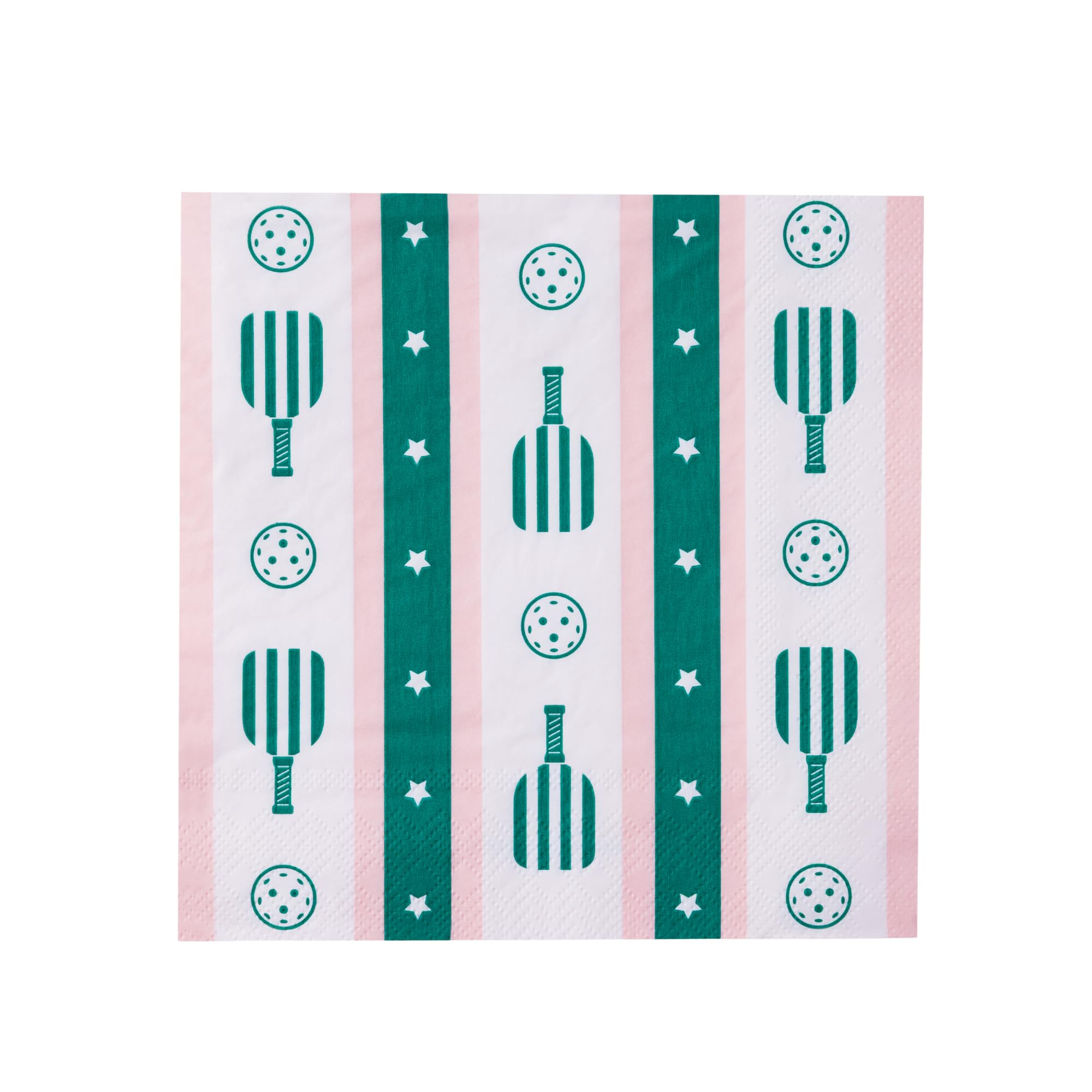 Bonjour Fête Le Pickleball Large Paper Party Napkins | 3-Ply Fancy for Sports Parties, Mother's Day, Girl's Brunches | Premium Cocktail Size | Festive