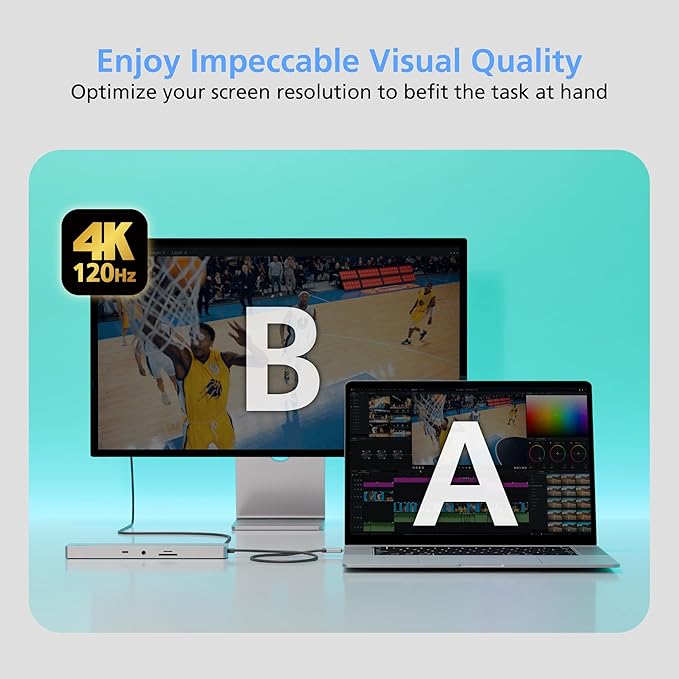ATEN UH3240 Hub USB-C 11 en 1, Dual Monitor 4K 120Hz, 8K, 100W PD miniatura 8