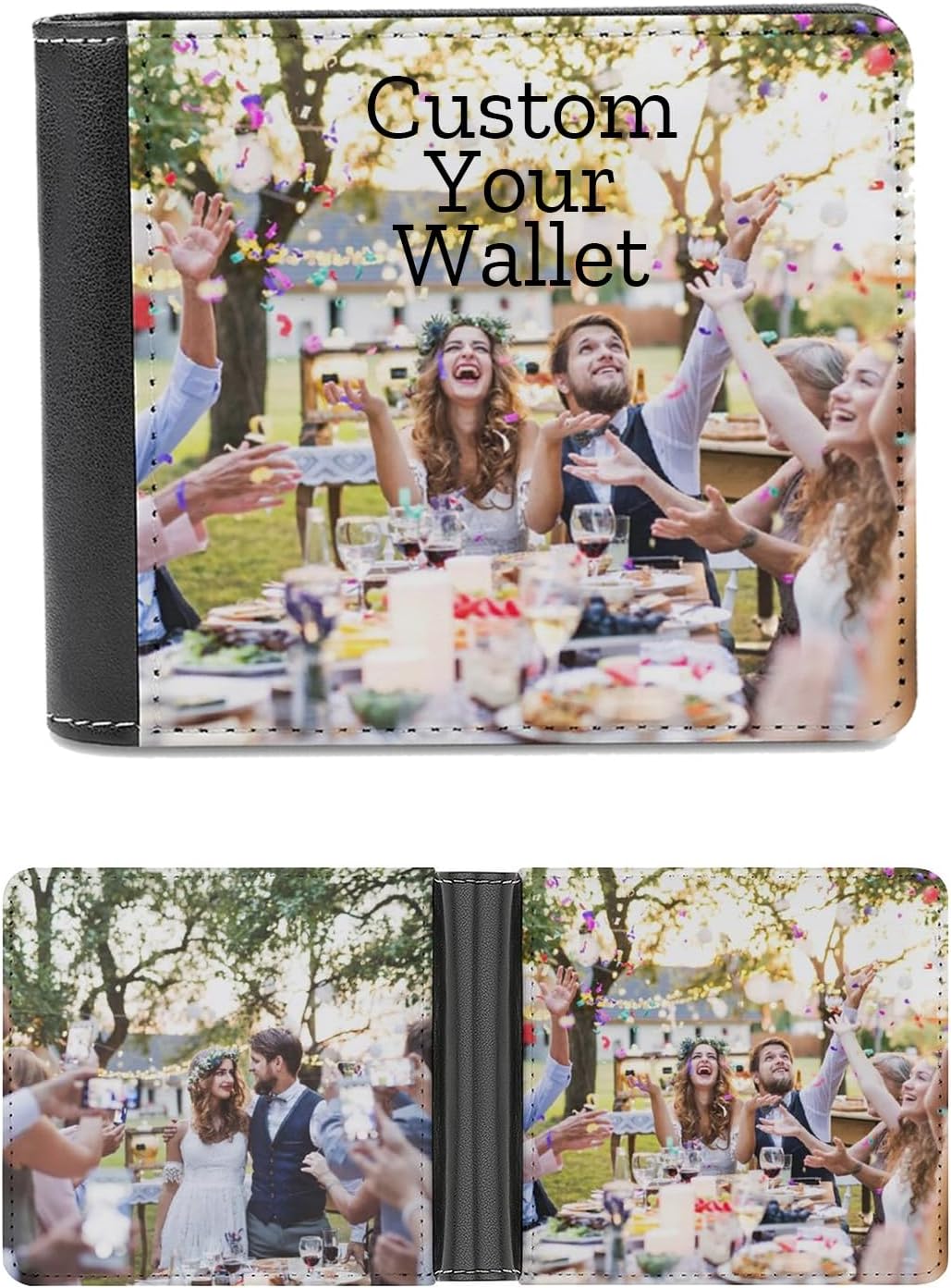 Custom Wallet Personalized Engraved Wallets with Your Name/Text Personalized Anniversary Birthday Christmas Gifts for Men Father Brother Husband