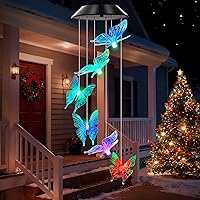 Vista 16 de Campanillas de viento solares para exteriores, luces que cambian de color, regalo para mujeres, mamá, abuela, hermana, los mejores regalos