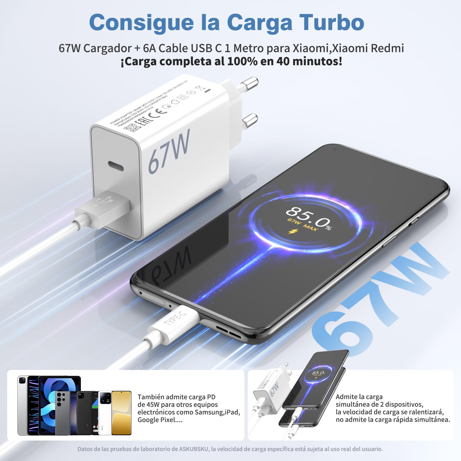 Original Xiaomi 67W Schnell Ladegerät Ladekabel Redmi Note 12 Pro