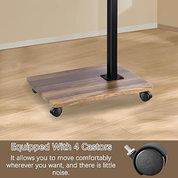 Adjustable Side Table C Shaped Side Table with Wheels