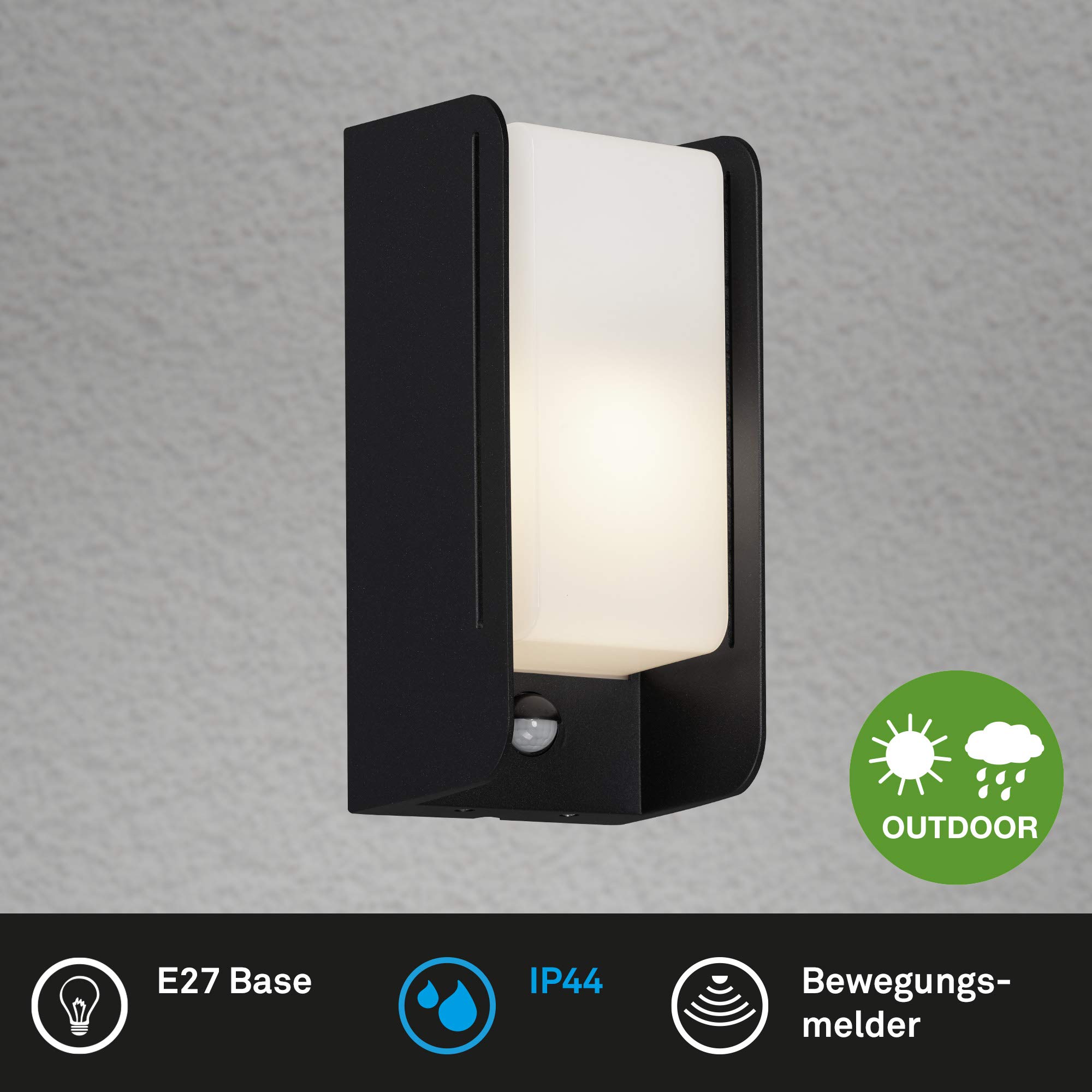 BRILONER Leuchten LED buitenlamp, buitenwandlamp bewegingssensor, outdoor plafond lamp incl. schemeringssensor, badkamer lamp 12 Watt, 1.150 lumen, 4.000 Kelvin, wit/zwart, rond, 17cm BRILONER Leuchten LED buitenlamp, buitenwandlamp bewegingssensor, outdoor plafond lamp incl. schemeringssensor, badkamer lamp 12 Watt, 1.150 lumen, 4.000 Kelvin, wit/zwart, rond, 17cm