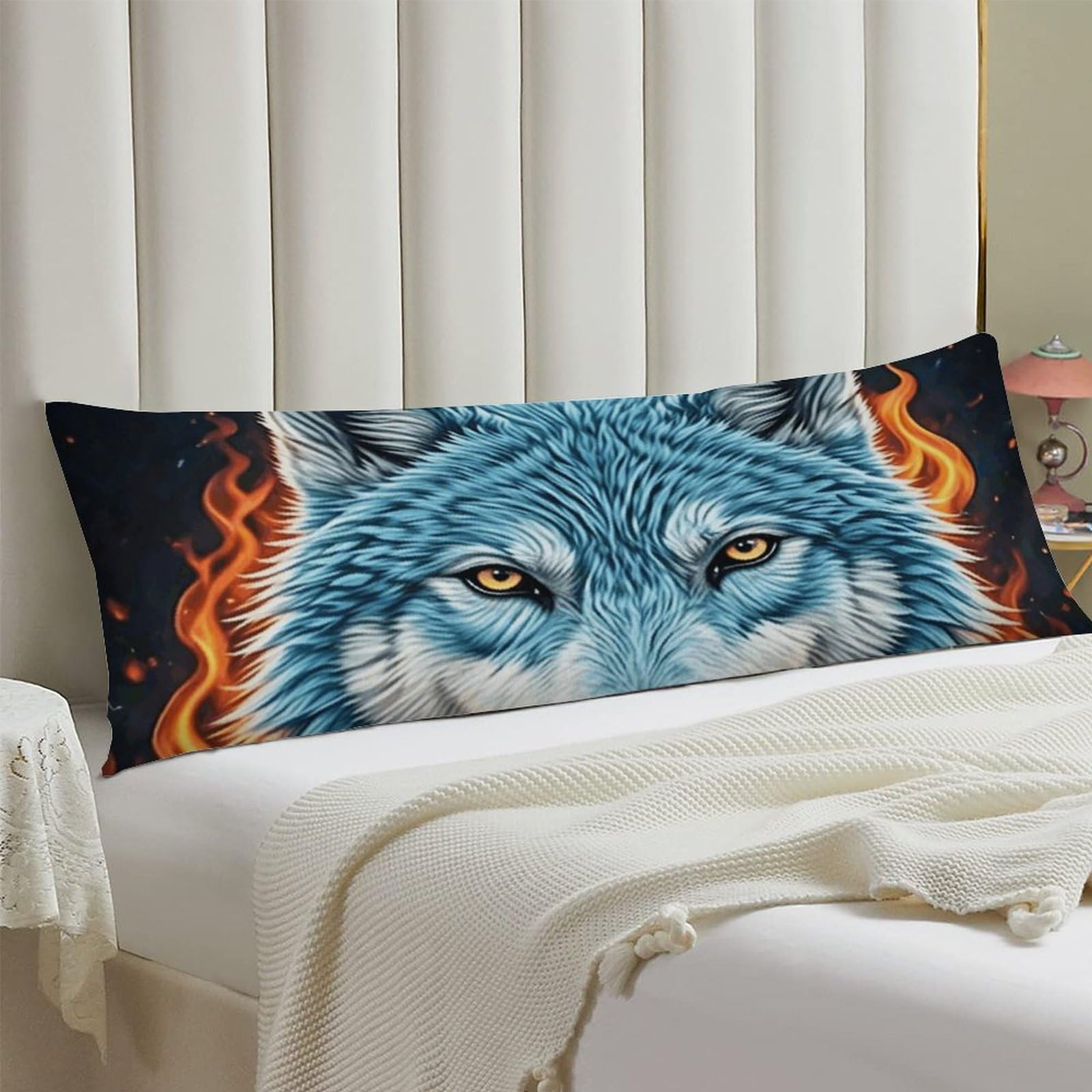 Body Pillow Cover 20x54 Long Pillow Case with Invisible Zipper Breathable Microfiber Wolf Pillowcase Soft Cozy Protector for Bedroom Couch Sofa Bed Home Decor All Seasons
