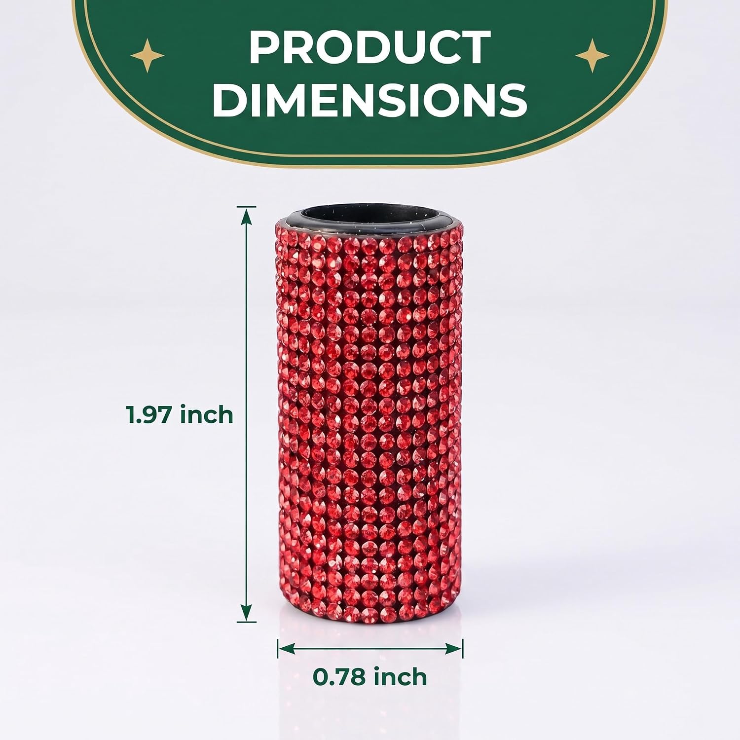 1 PC Upright Car Chapstick Holder, Bling Rhinestone Insulated Lip Balm Organizer for Car Interior, Sturdy Adhesive Holder for Dashboard/Glove Compartment/Vent, Universal for Most Cars (Red) image 2