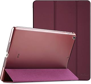 ProCase iPad 9.7 Case (Old Model) 2018 iPad 6th Generation / 2017 iPad 5th Generation Case - Ultra Slim Lightweight Stand Case with Translucent Frosted Back Smart Cover for iPad 9.7 Inch –Wine