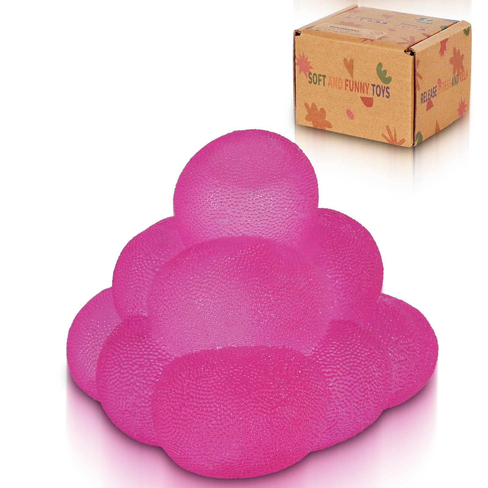 Copfeqyr 6cm Matte Squishy Pyramid – Soft Touch Squeeze Toy for Kids & Adults, Sensory Stress Relief Toy, (Purple)
