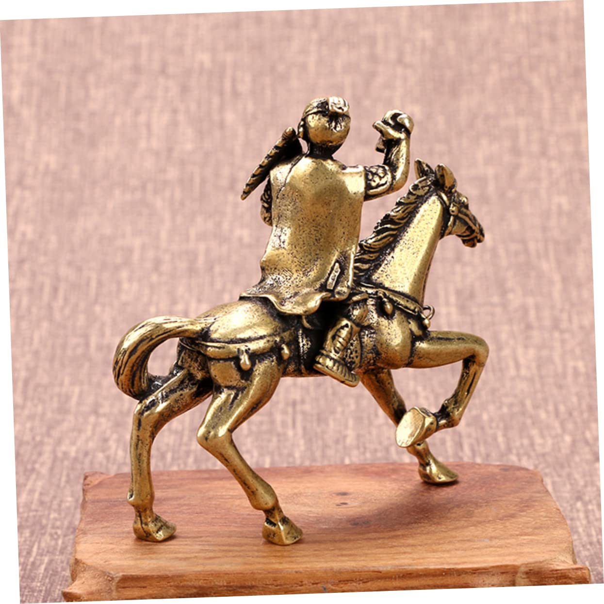 Amazon.co.jp: ORFOFE 馬に乗る猿の像 真鍮製 風水像 彫像 置物 新築