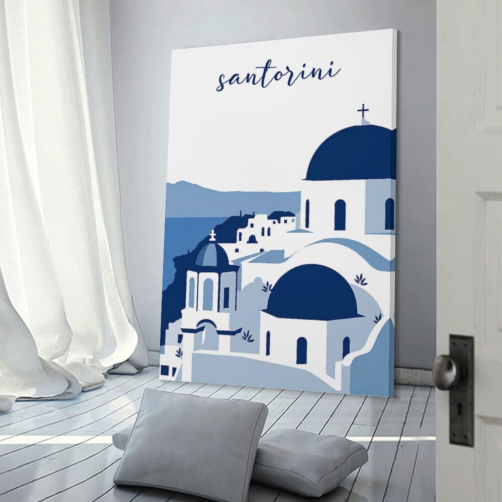 Junmoney Wall Picture Print Santorini Travel (7), 12x18inch(30x45cm), for Living Room, Bedroom Or Apartment Walls, A Home Accent with Warm Character