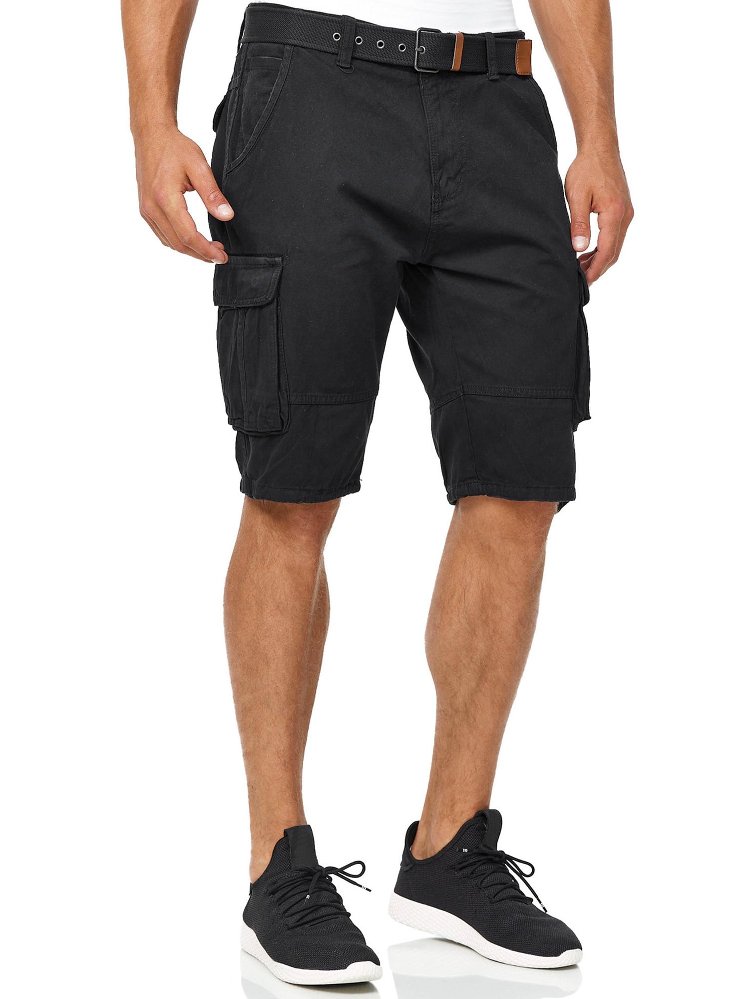 Indicode Hombres Monroe Shorts | Pantalones Cortos Cargo con cinturón Incluido