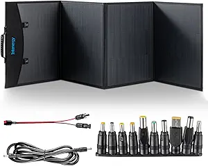 Portable Solar Panel 120W Power- with Foldable Kickstand,Monocrystalline Solar Charger for Camping/RV/Hiking - 1xUSB,1xQC 3.0 Fast Charging USB,1xDC,1xPD60W Type-C